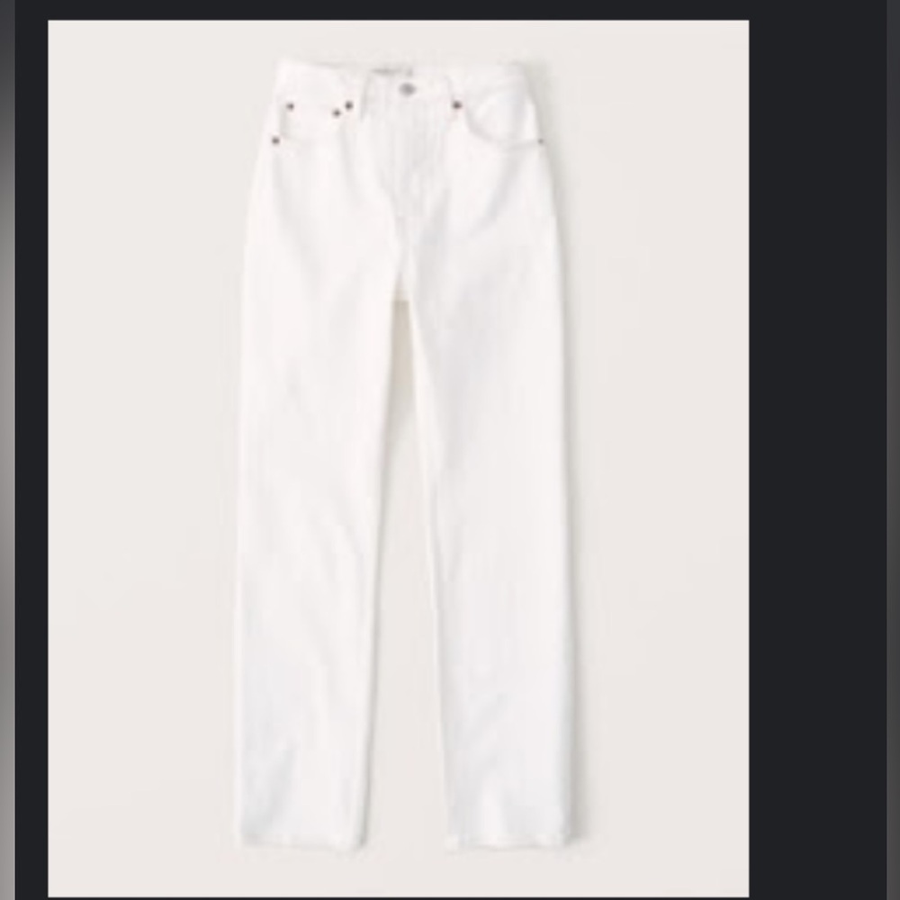 Abercrombie & Fitch, 90s Straight, Ultra High Rise Jeans, Off-white, size 26